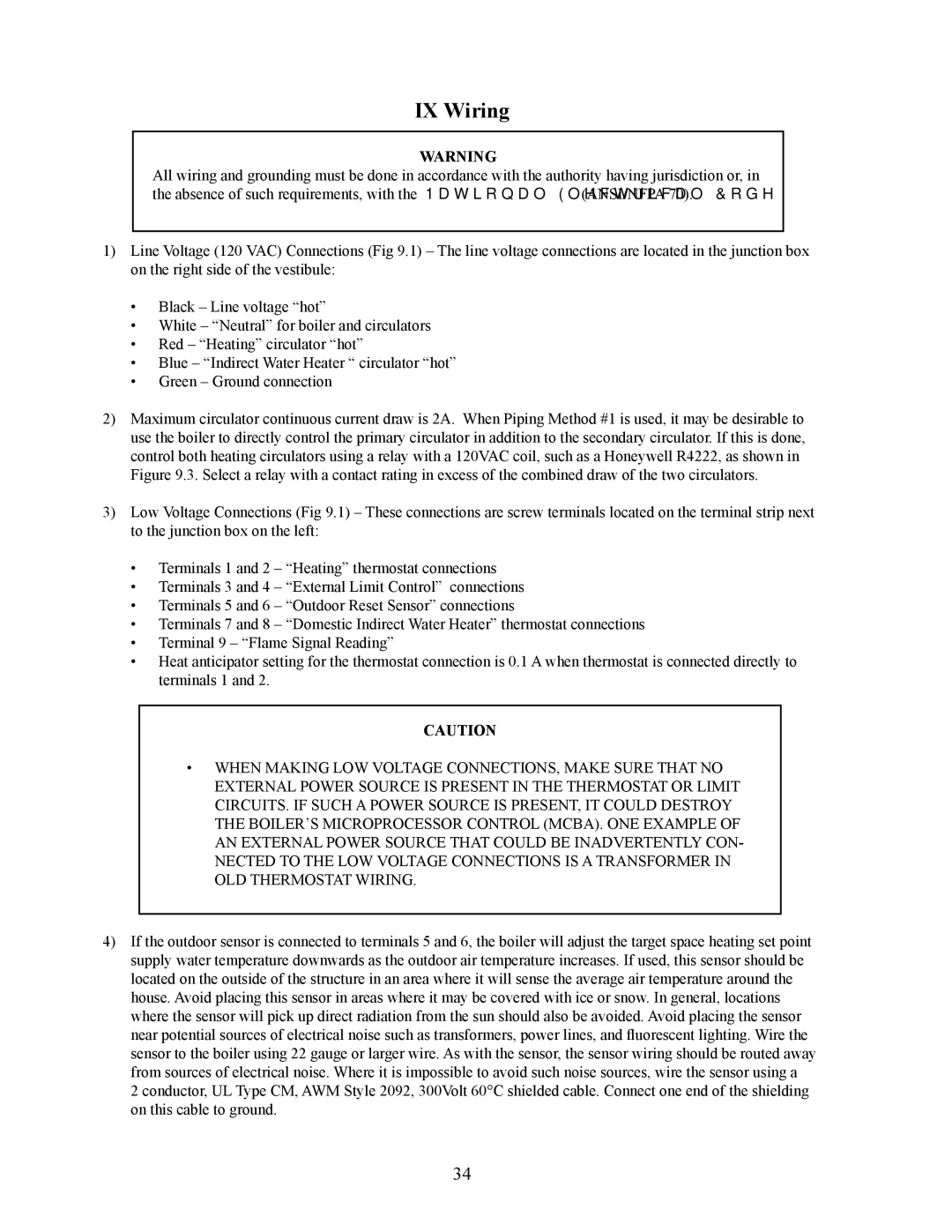 Crown Boiler BWC Series installation instructions IX Wiring 