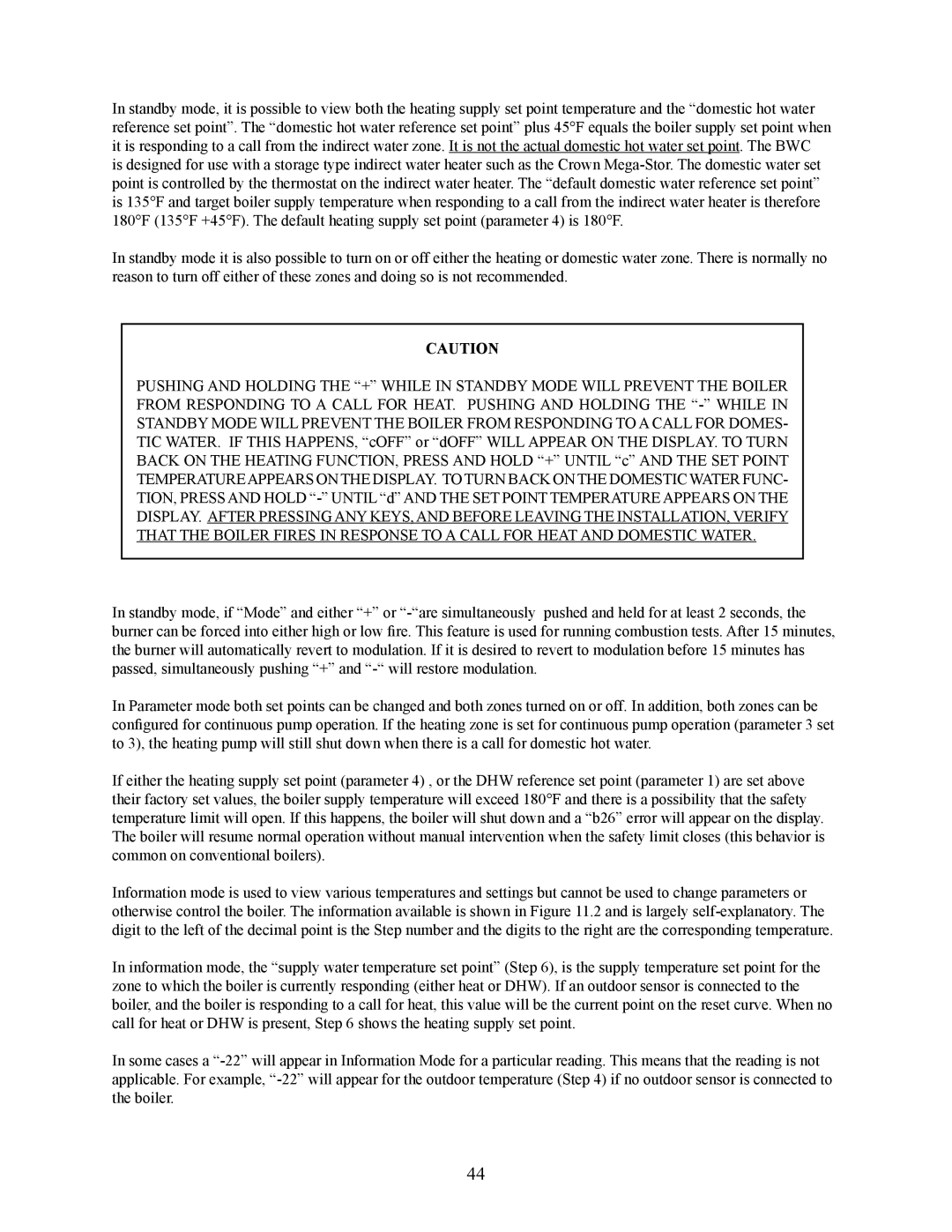 Crown Boiler BWC Series installation instructions 