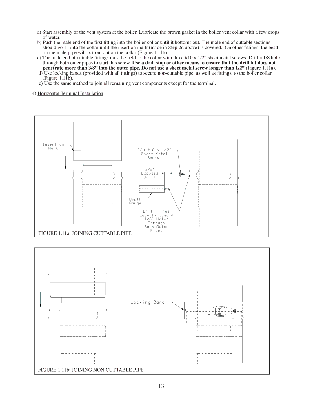 Crown Boiler BWC150/225 installation instructions 11a Joining Cuttable Pipe 