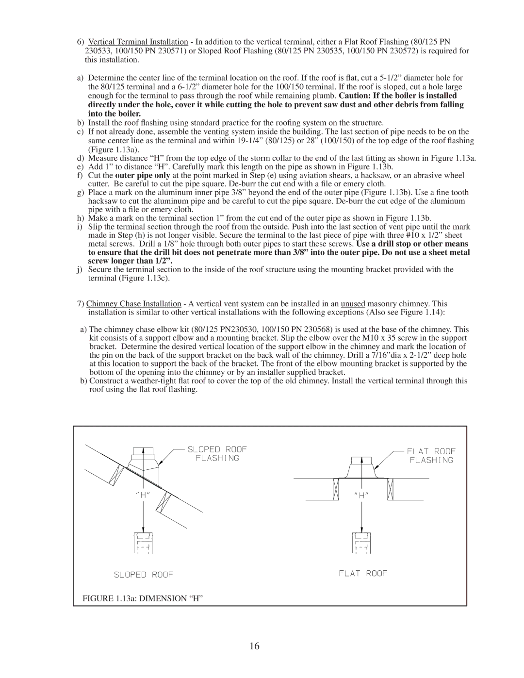 Crown Boiler BWC150/225 installation instructions 13a Dimension H 