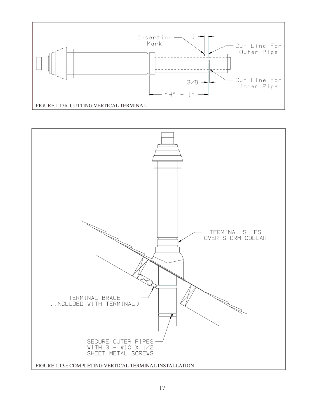 Crown Boiler BWC150/225 installation instructions 13b Cutting Vertical Terminal 