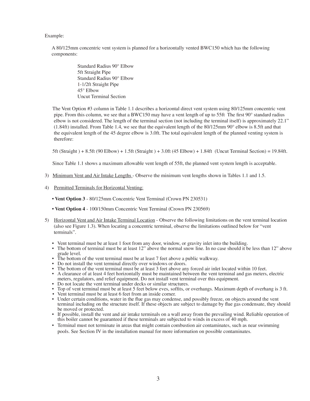 Crown Boiler BWC150/225 installation instructions 