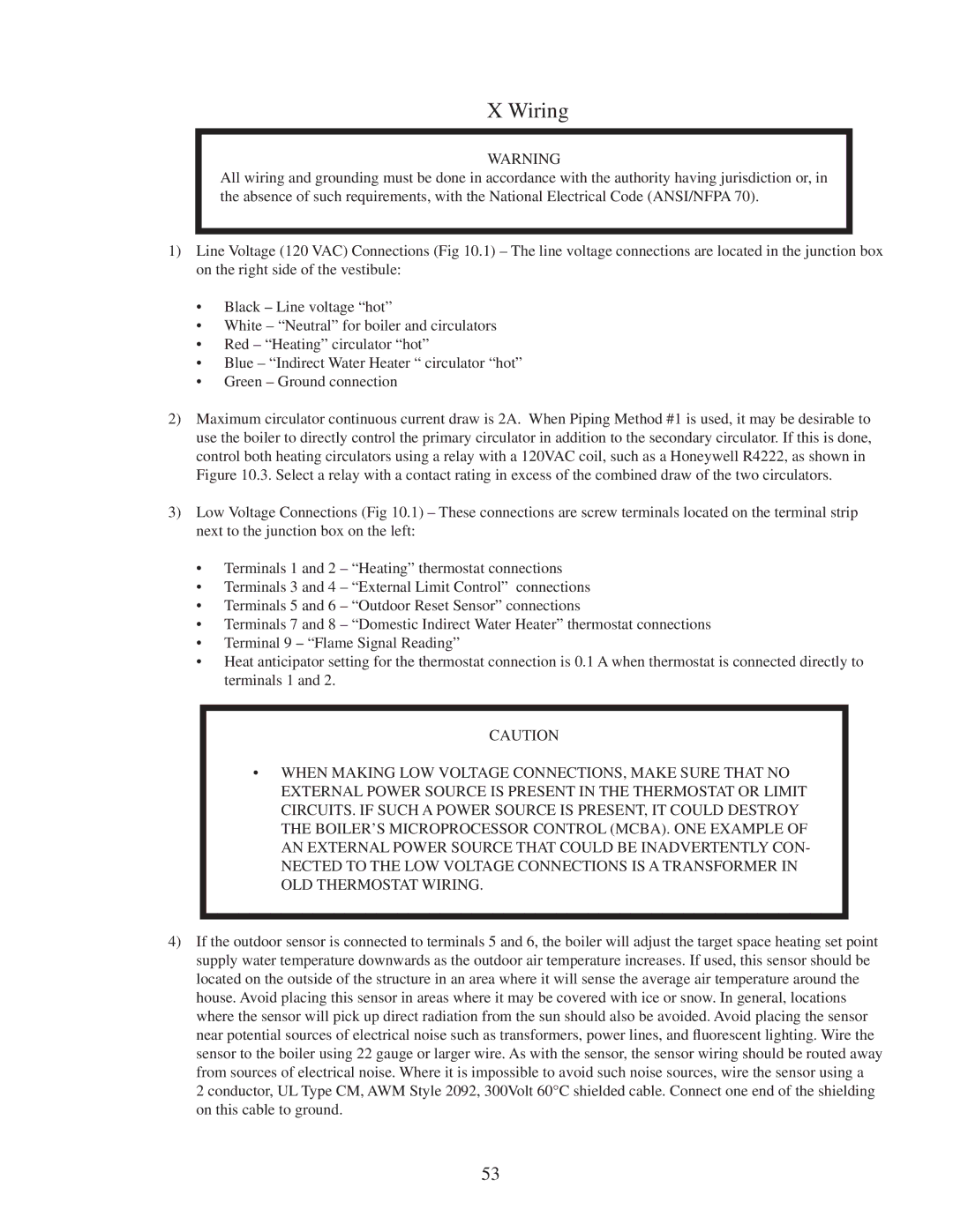 Crown Boiler BWC151 manual Wiring 