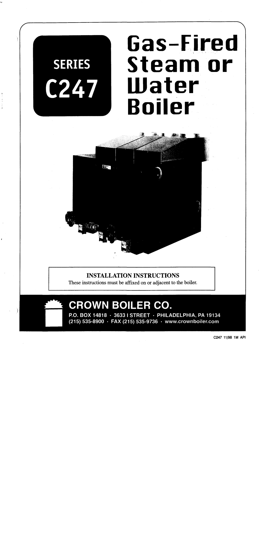 Crown Boiler C247 manual 