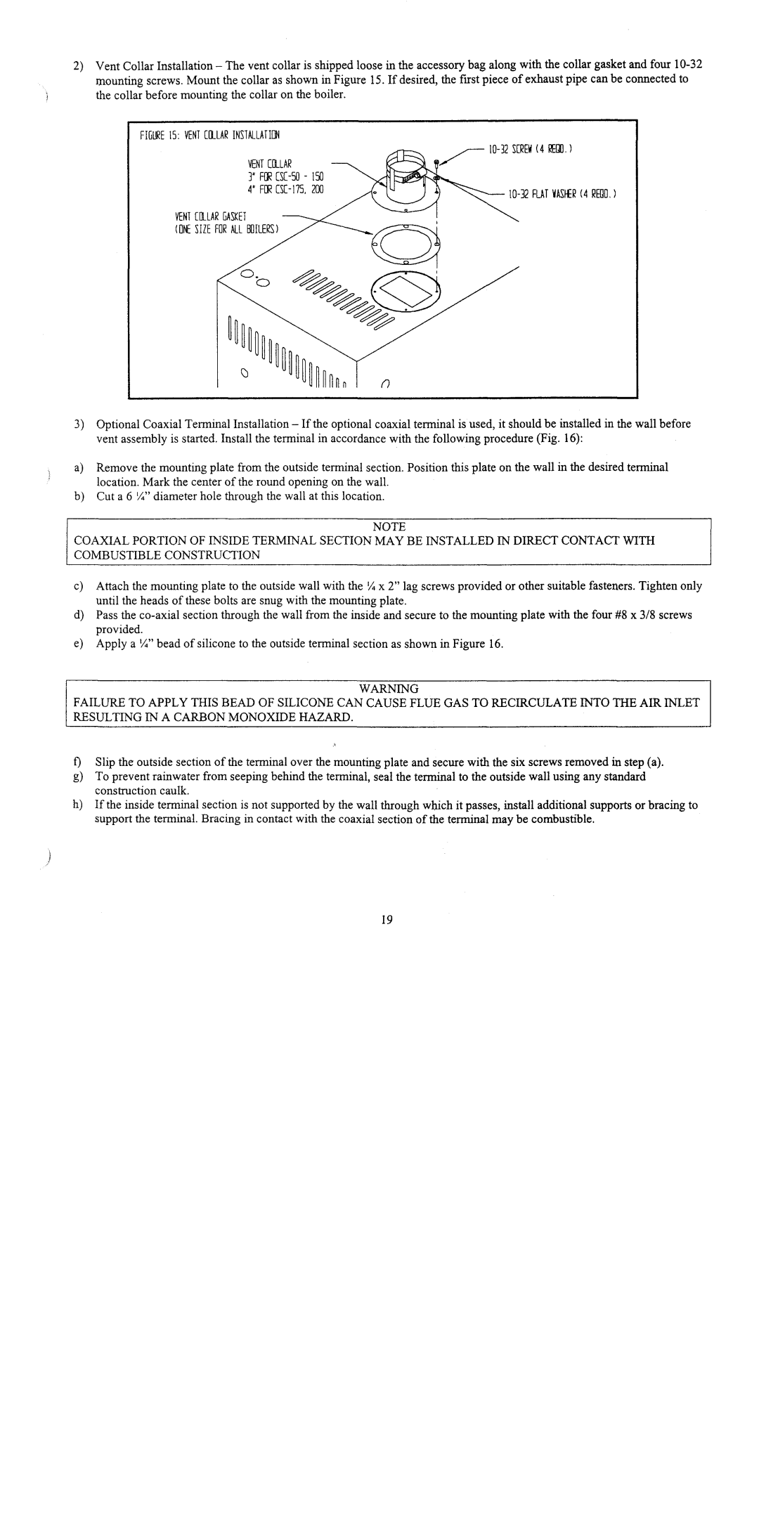 Crown Boiler CSC Series manual 