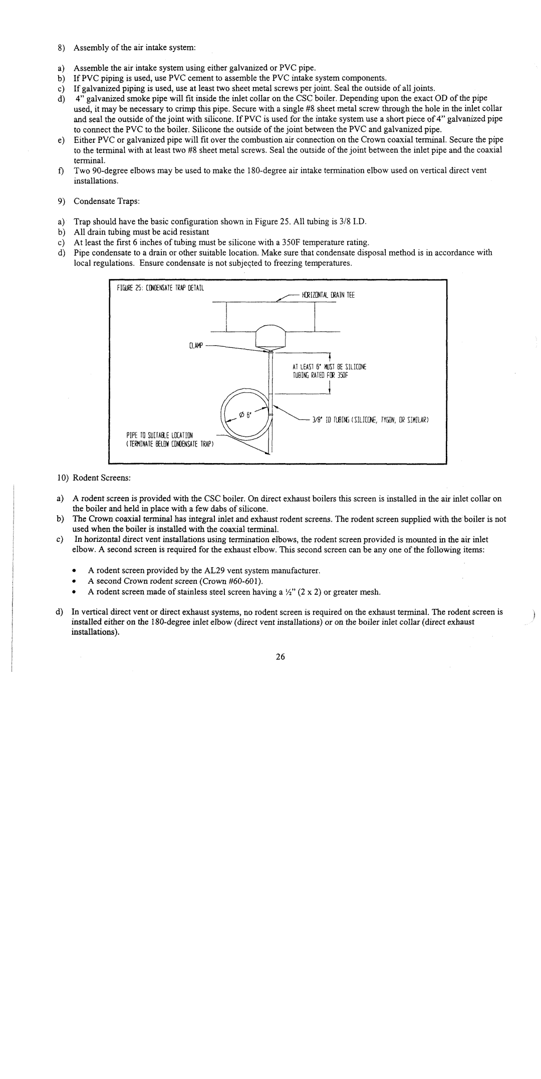 Crown Boiler CSC Series manual 