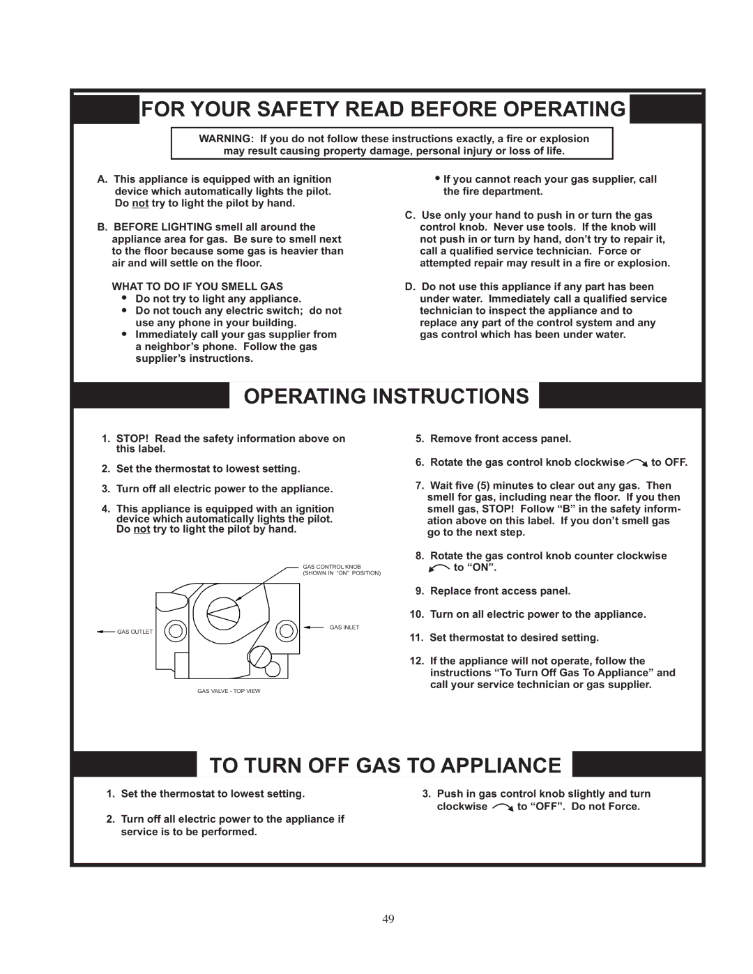 Crown Boiler CWD165, CWD083, CWD220, CWD060, CWD138, CWD193, CWD245, CWD110 For Your Safety Read Before Operating 