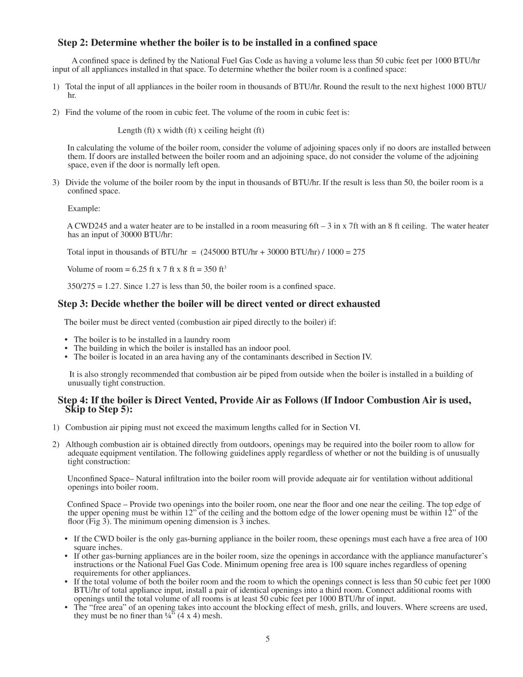 Crown Boiler CWD110, CWD083, CWD220, CWD060, CWD165, CWD138, CWD193, CWD245 installation instructions 