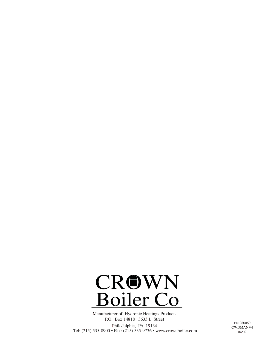 Crown Boiler CWD245, CWD083, CWD220, CWD060, CWD165, CWD138, CWD193, CWD110 installation instructions Crown 