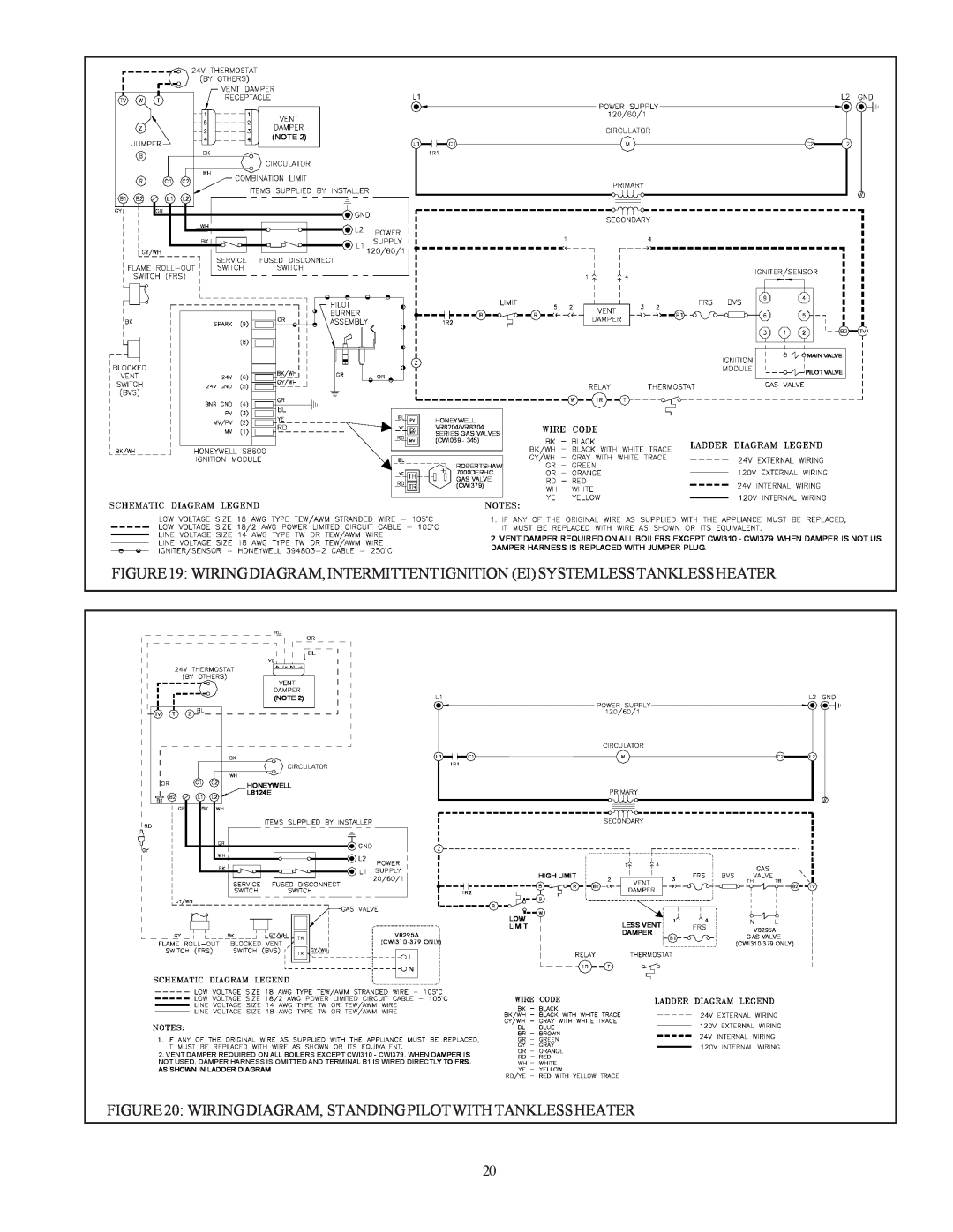 Crown Boiler CWI138, CWI172, CWI345, CWI310, CWI103, CWI276, CWI Series Wiring Diagram, Standing Pilot With Tankless Heater 