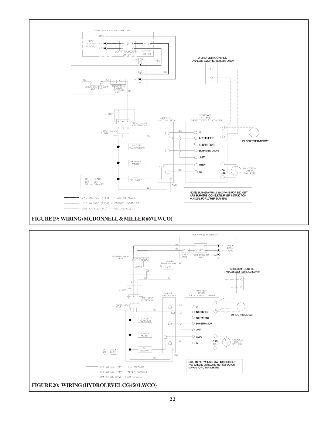 Crown Boiler KSZ065, KSZ150, KSZ125, KSZ200, KSZ175, KSZ120, KSZ090, KSZ100, KSZ075 2322, WIRINGMCDONNELL&MILLER#67LWCO 