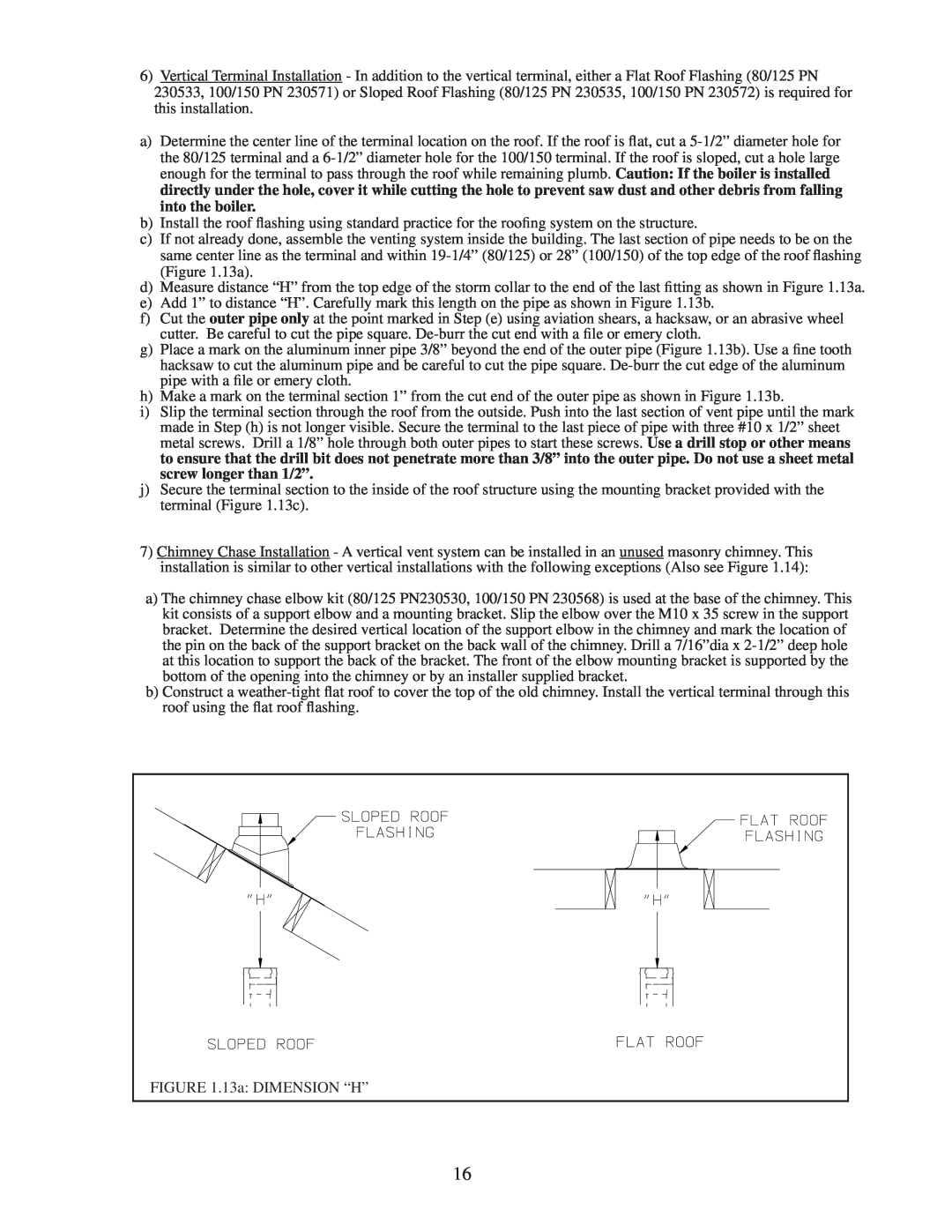 Crown Boiler M600 installation instructions 13a DIMENSION “H” 