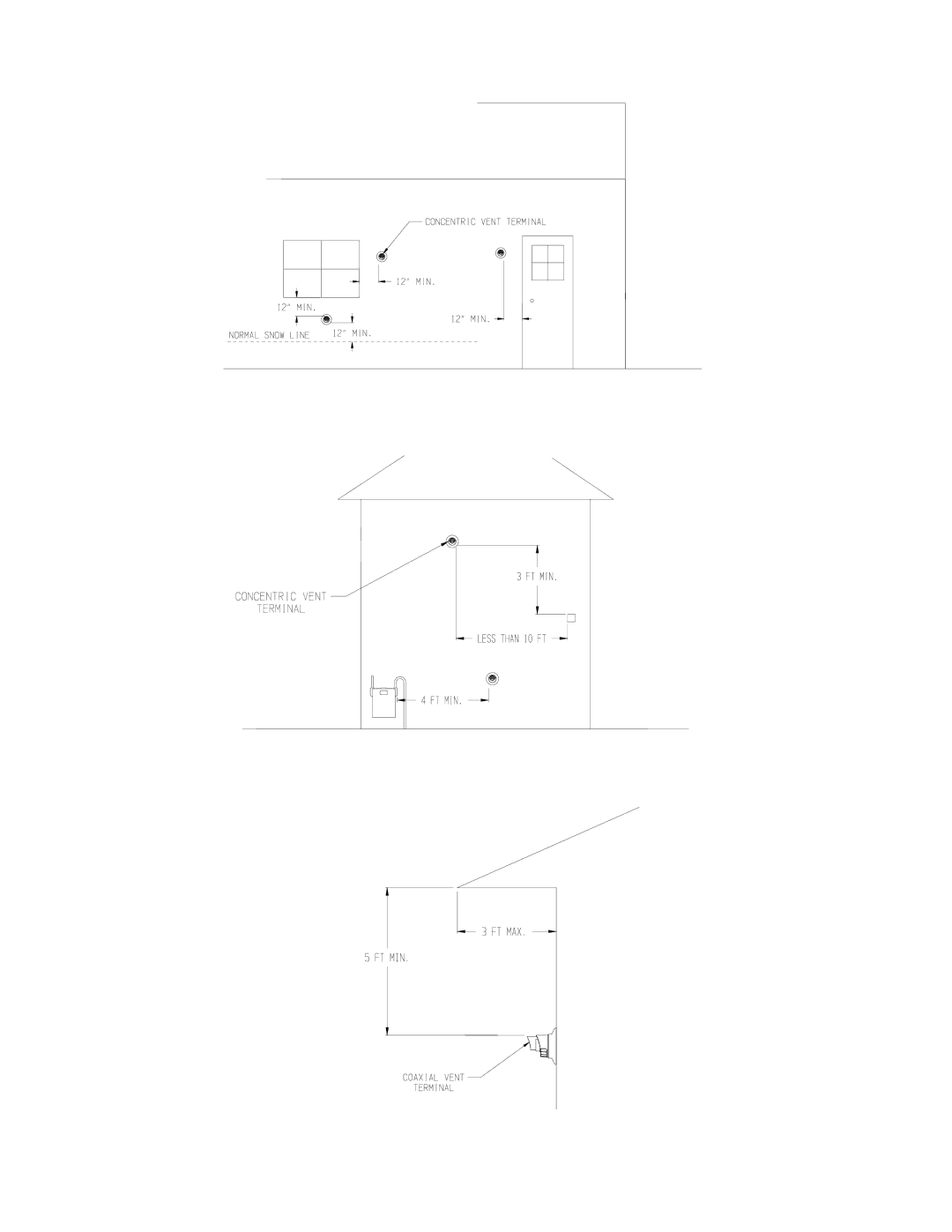 Crown Boiler MWC116ENT, MWC Series, MWC116ENL, MWC116ELL, MWC116ELT manual 4c Positioning Vent Terminal Under Overhangs 