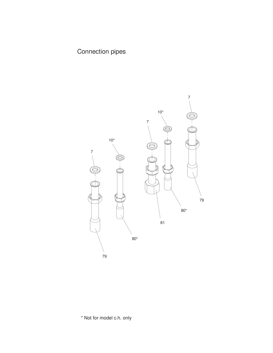 Crown Boiler MWC116ELL, MWC Series, MWC116ENL, MWC116ENT, MWC116ELT manual Connection pipes 