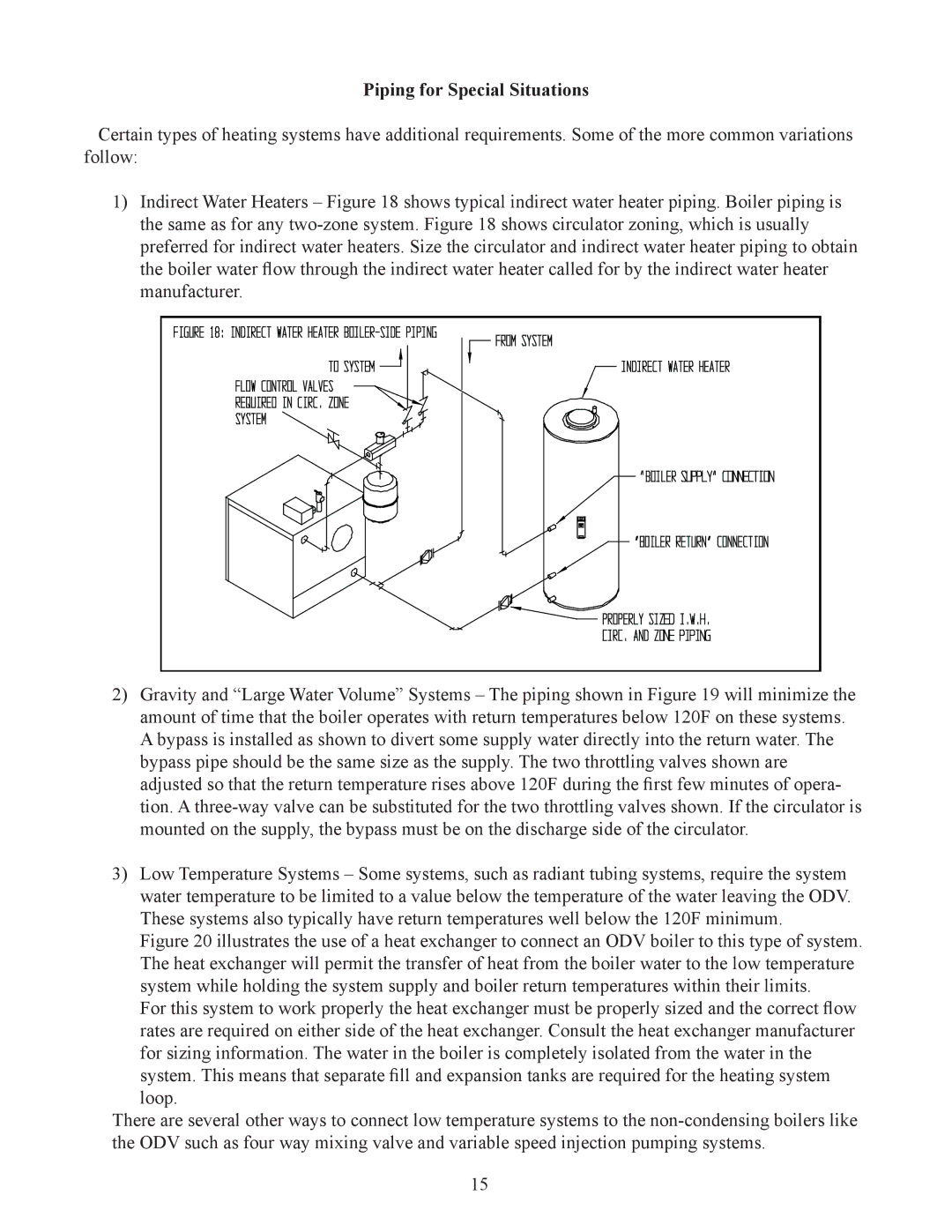 Crown Boiler ODV-100, ODV-125, ODV-75 manual Piping for Special Situations 