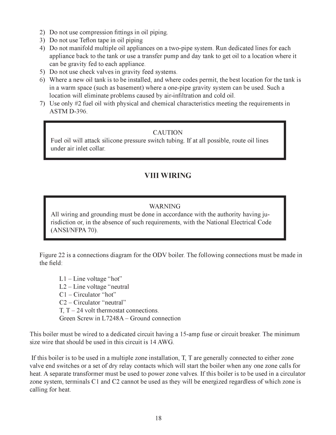 Crown Boiler ODV-100, ODV-125, ODV-75 manual Viii Wiring 