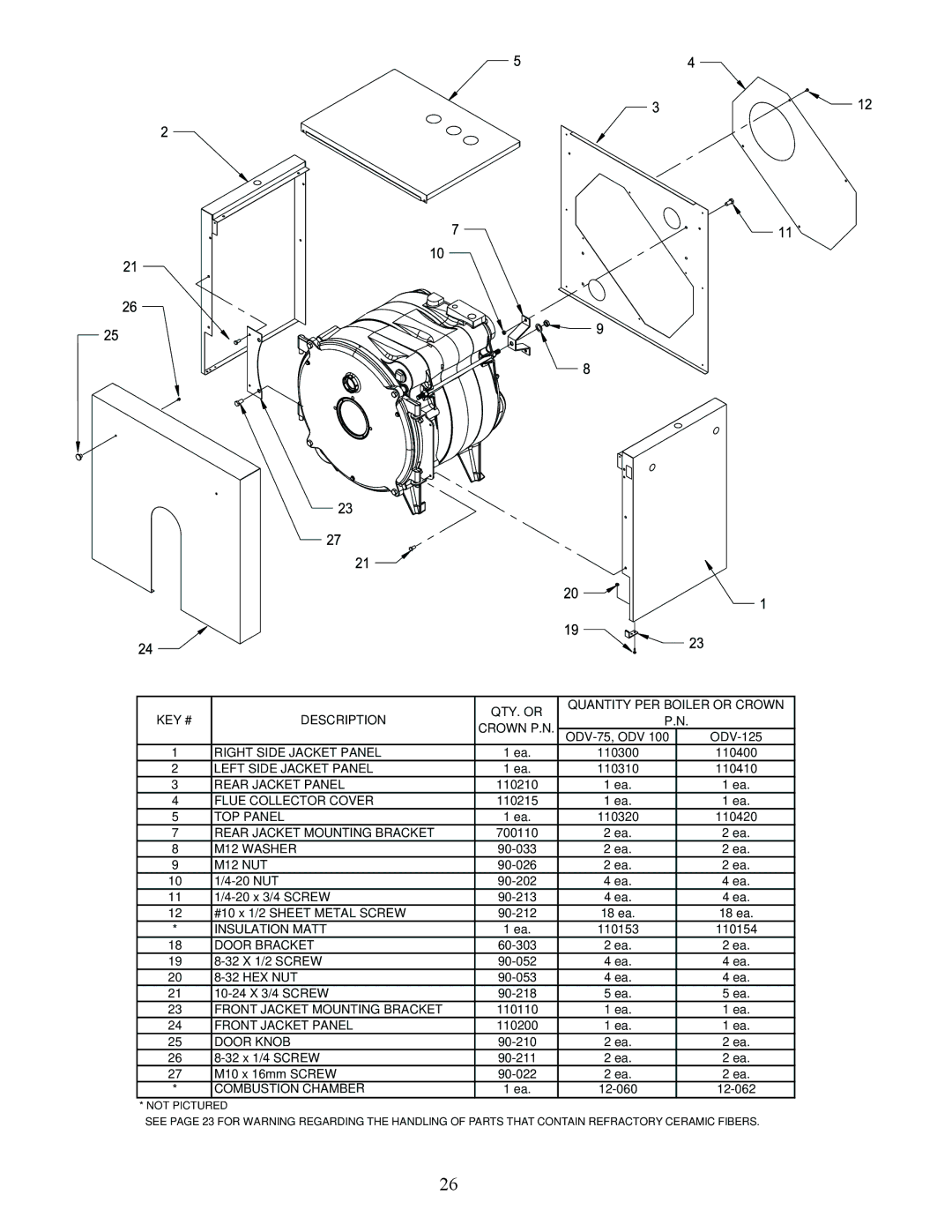 Crown Boiler ODV-100, ODV-125 manual ODV-75, ODV 