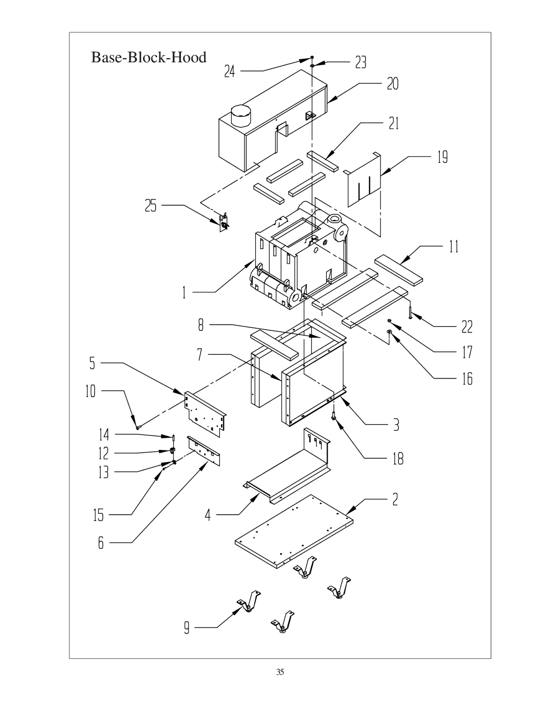 Crown Boiler AWI095, TWI095, TWI128, TWI061, TWI162, AWI061, AWI195, AWI162, AWI229, AWI262, AWI037, AWI128, AWI295 Base-Block-Hood 