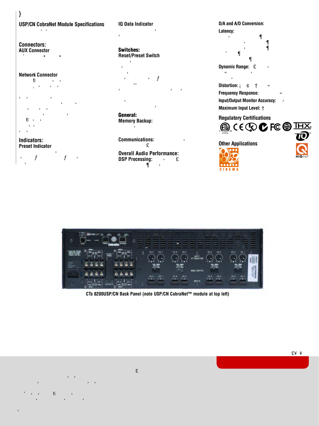 Crown CTS 2000, CTS 3000, CTS 1200, CTS 600 manual Switches, General, Overall Audio Performance 