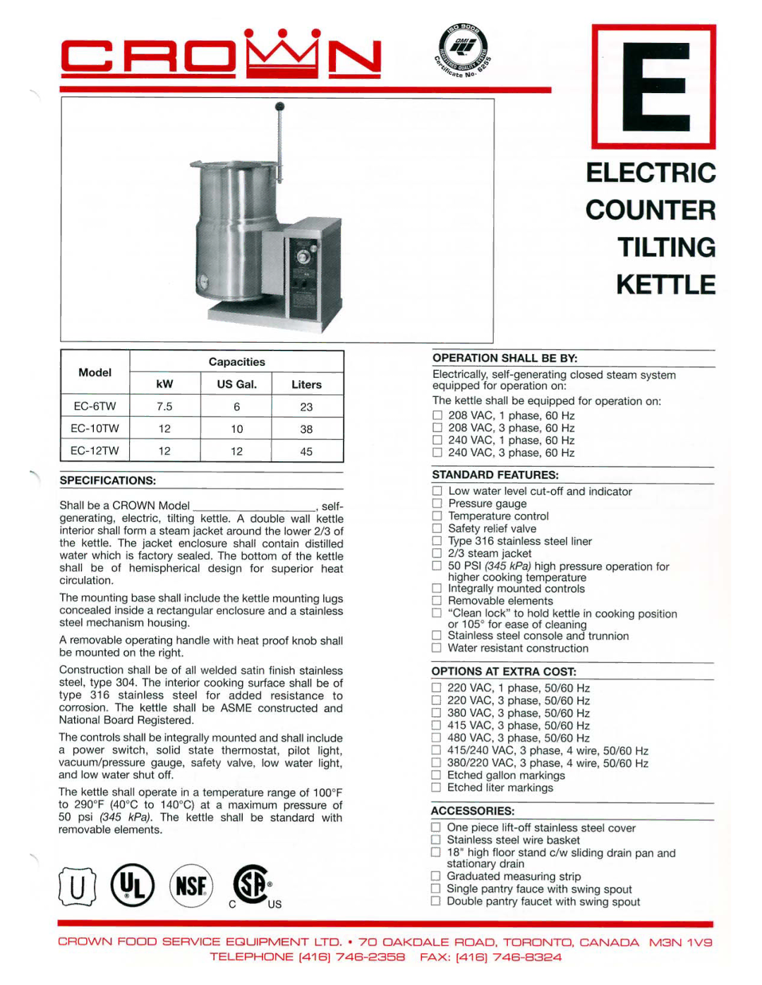 Crown Equipment EC-12TW, EC-10TW, EC-6TW manual 