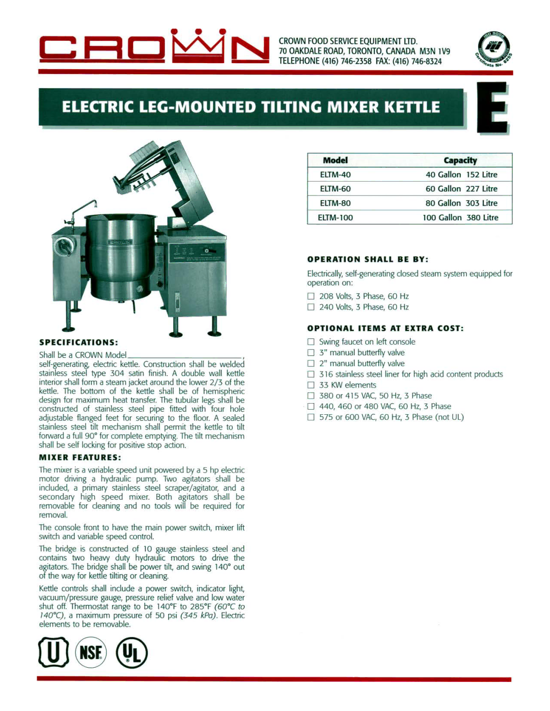 Crown Equipment ELTM-60, ELTM-80, ELTM-40, ELTM-100 manual 