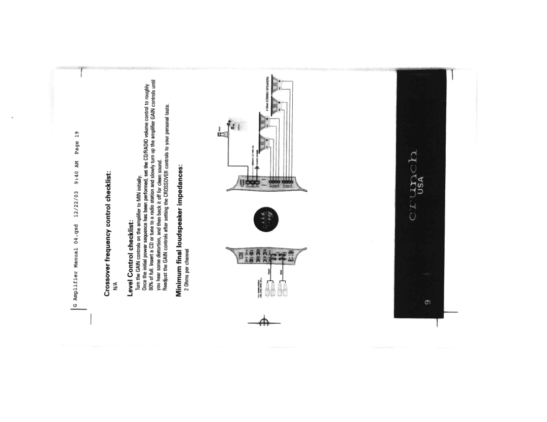 Crunch BMF2125, BMF2200, BMF2250, BMF4100 manual 