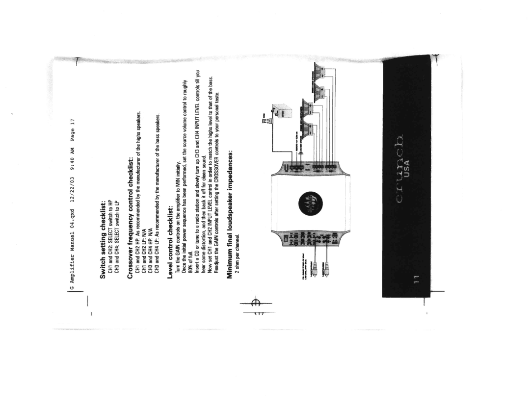 Crunch BMF2200, BMF2250, BMF2125, BMF4100 manual 