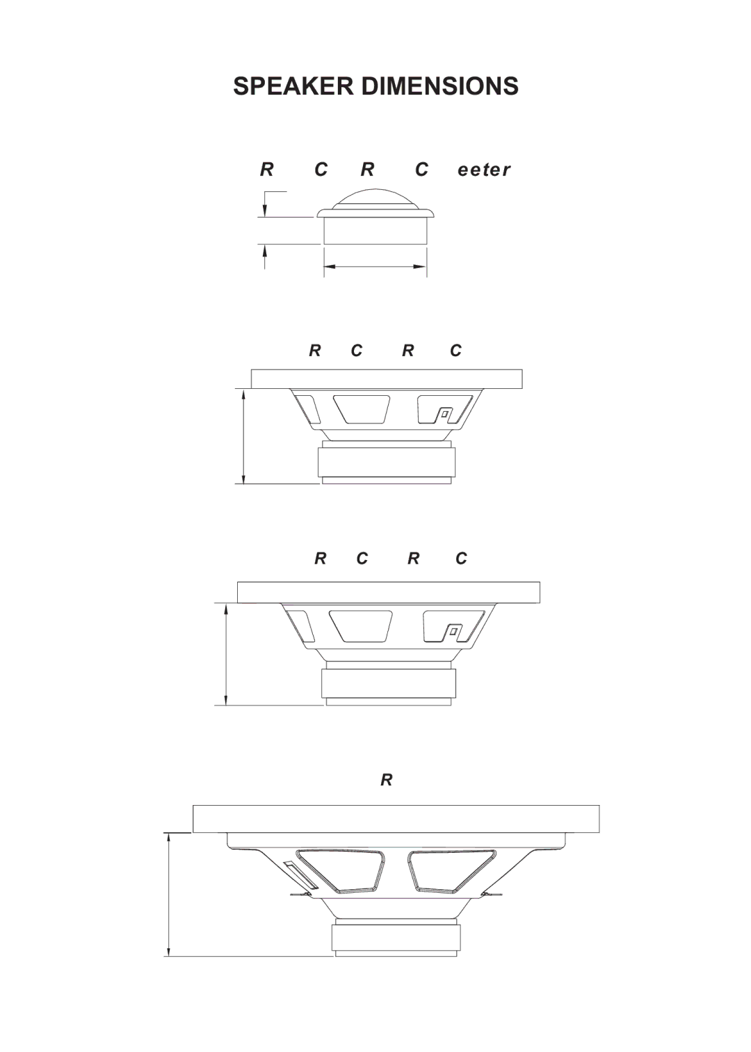 Crunch GRP6.5C, GRP693, GRP62CX, GRP52CX, GRP5.2C manual Speaker Dimensions 