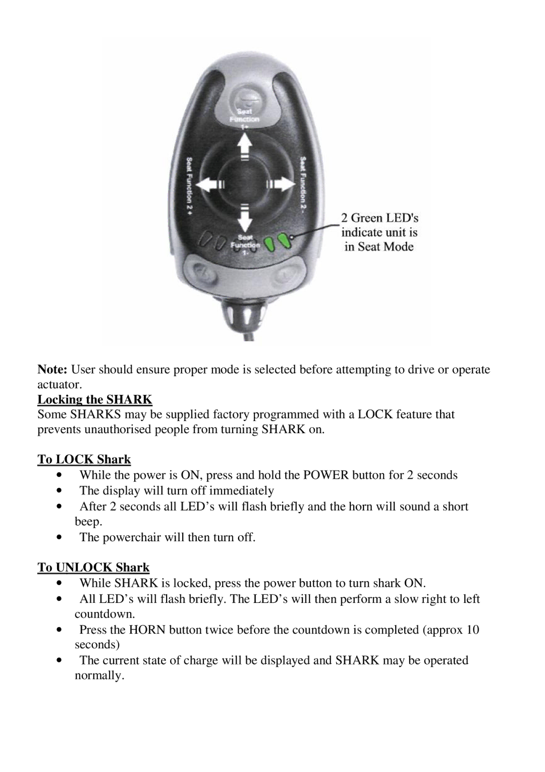 CTA 6 Series, 7 Series user manual Locking the Shark, To Lock Shark, To Unlock Shark 