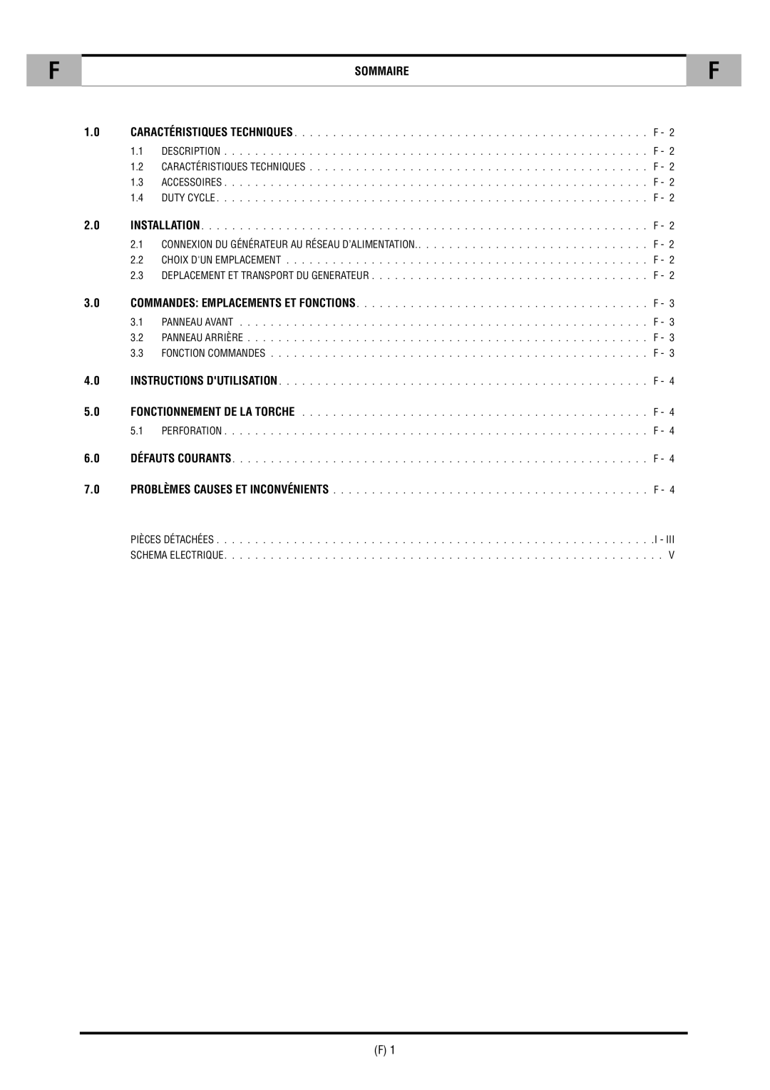 CTA SHARP 6K technical specifications Sommaire 