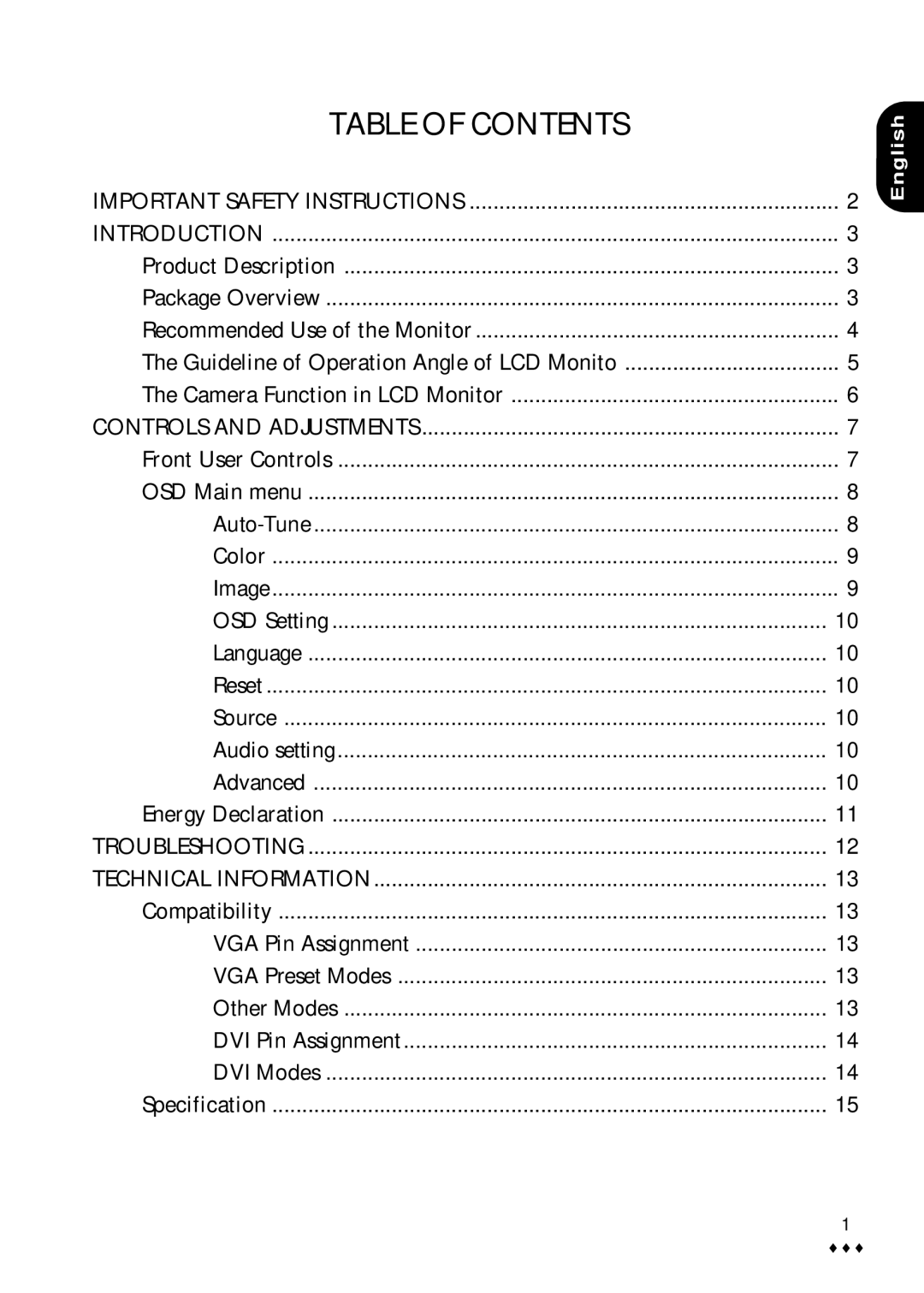 CTX M730V user manual Table of Contents 