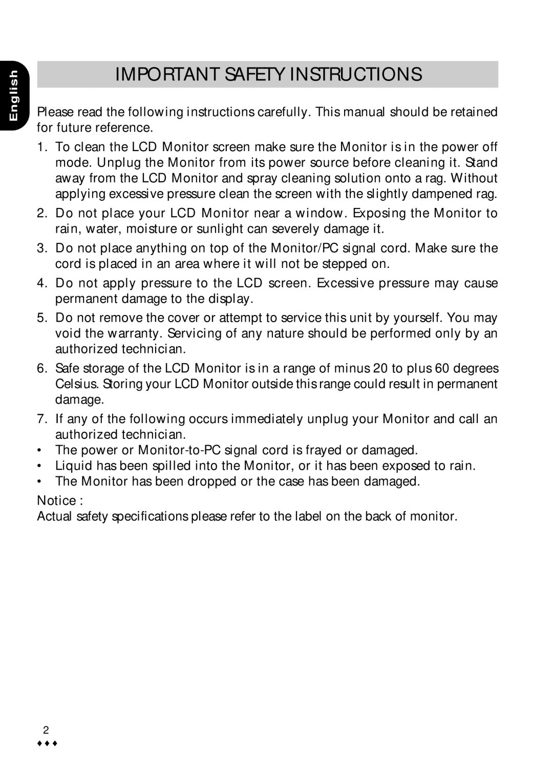 CTX M730V user manual Important Safety Instructions 