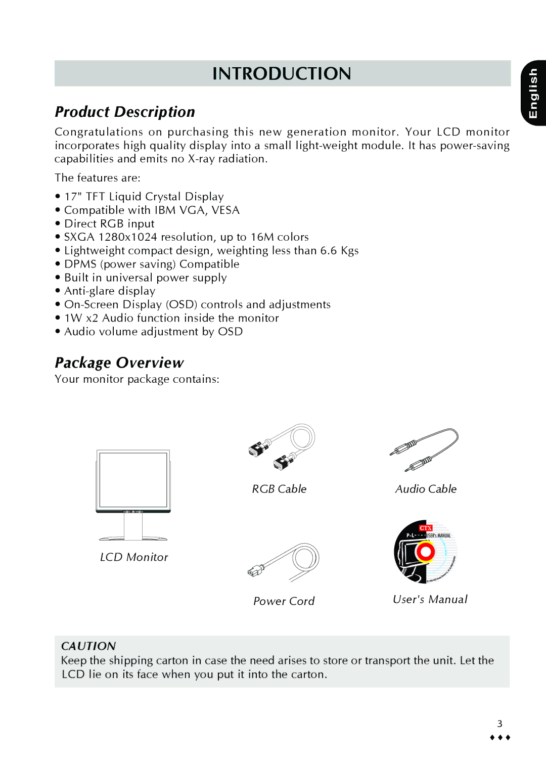 CTX p772L manual Introduction, Product Description, Package Overview 