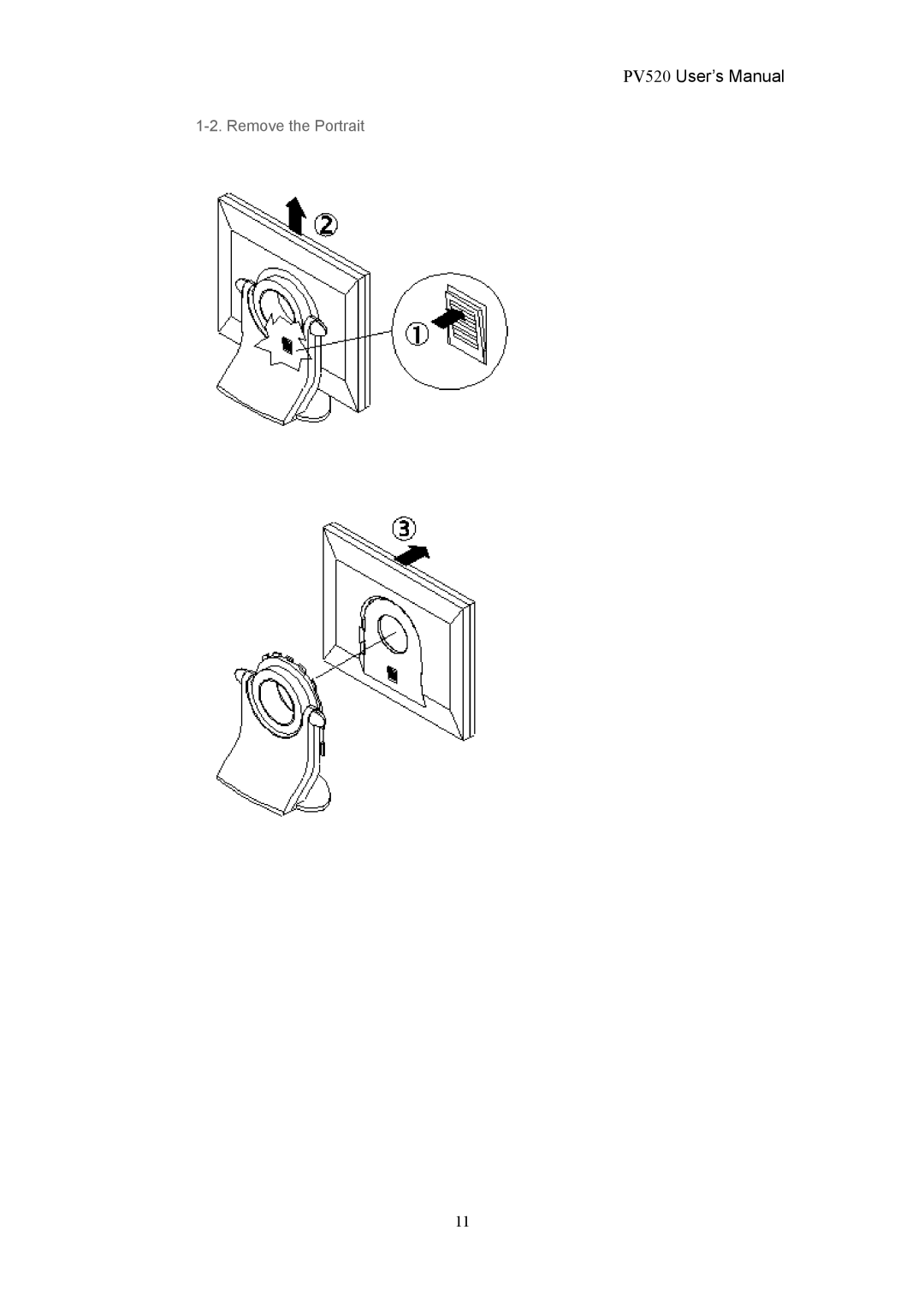 CTX PV520 user manual Remove the Portrait 