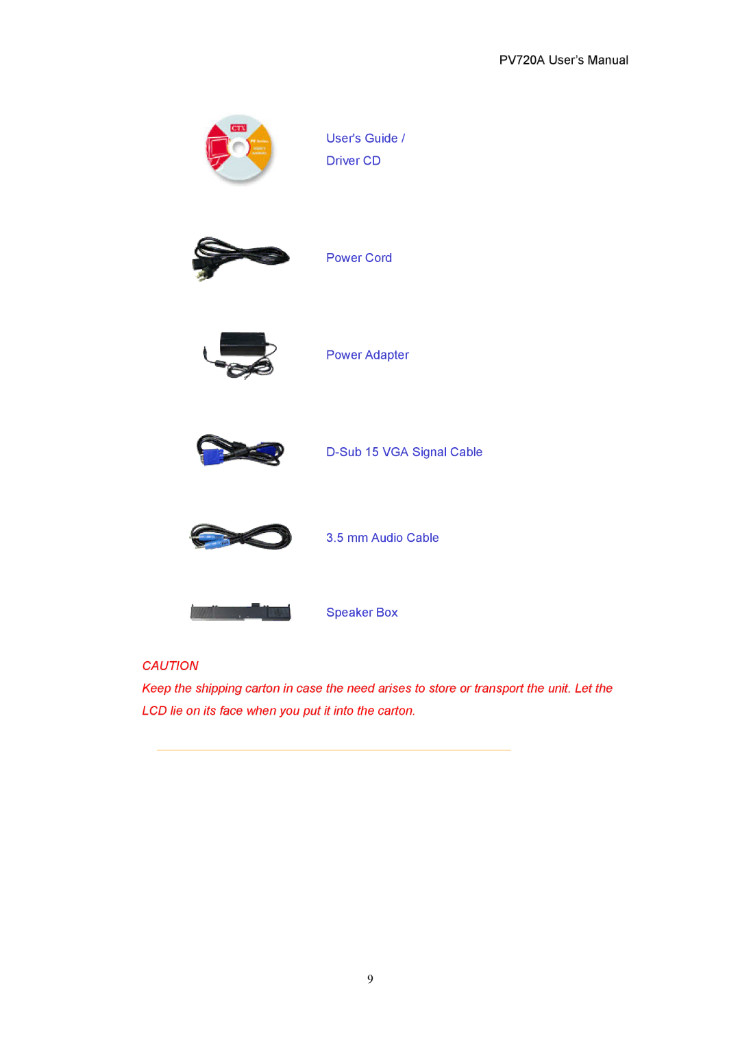 CTX user manual PV720A User’s Manual 