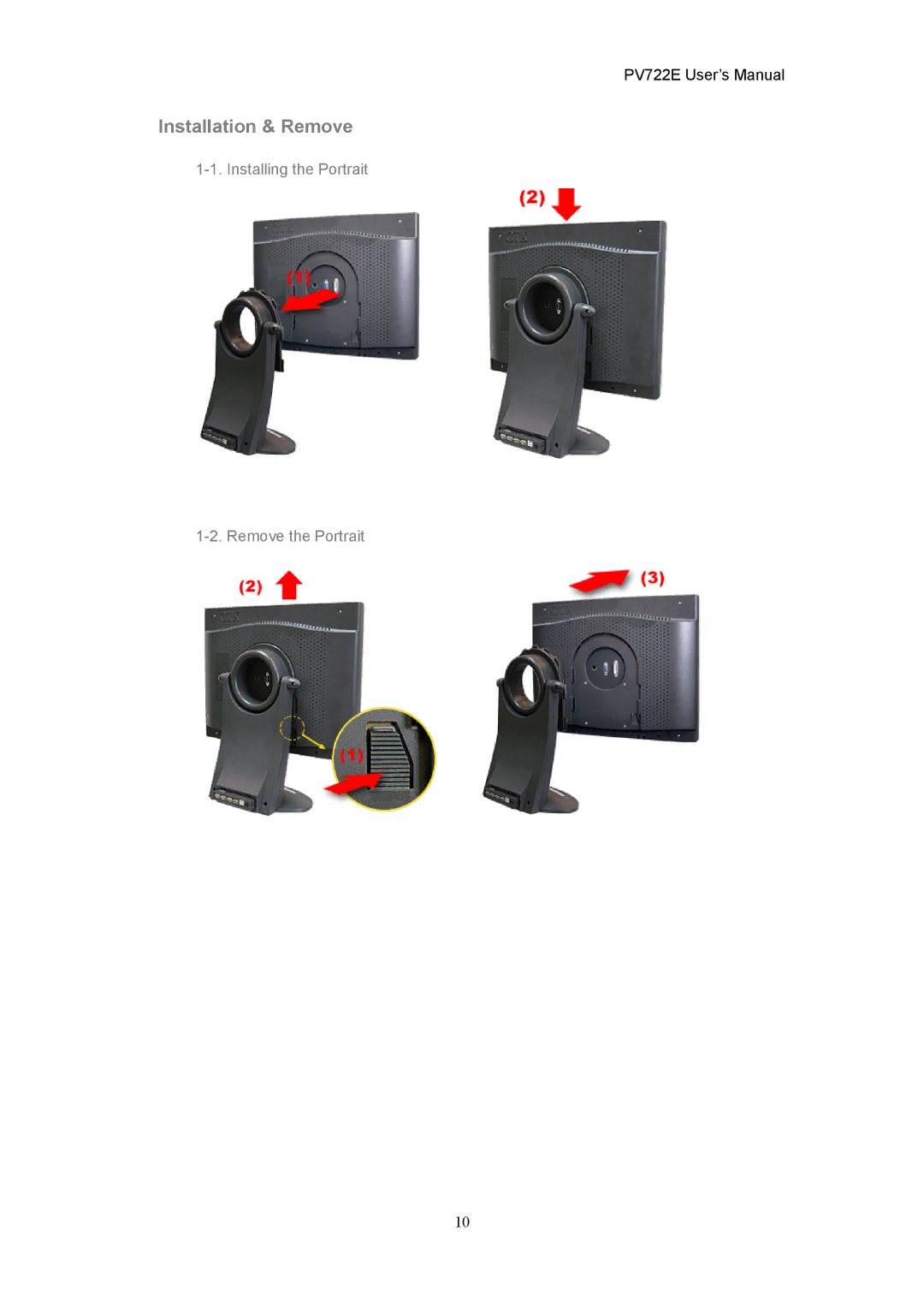 CTX PV722E user manual Installation & Remove 