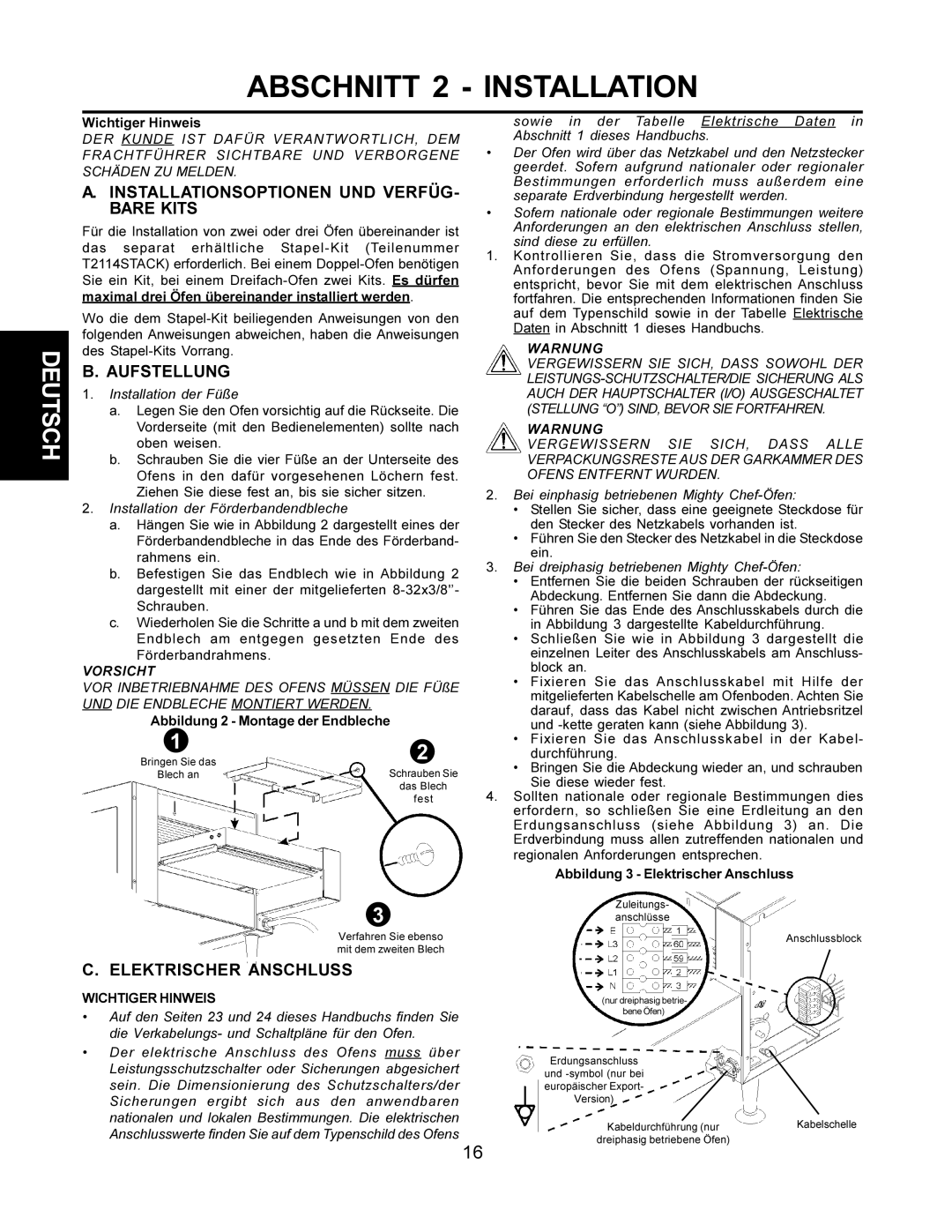 CTX TCO21140063, TCO21140077, TCO21140035, TCO21140066 manual Abschnitt 2 Installation, Wichtiger Hinweis 