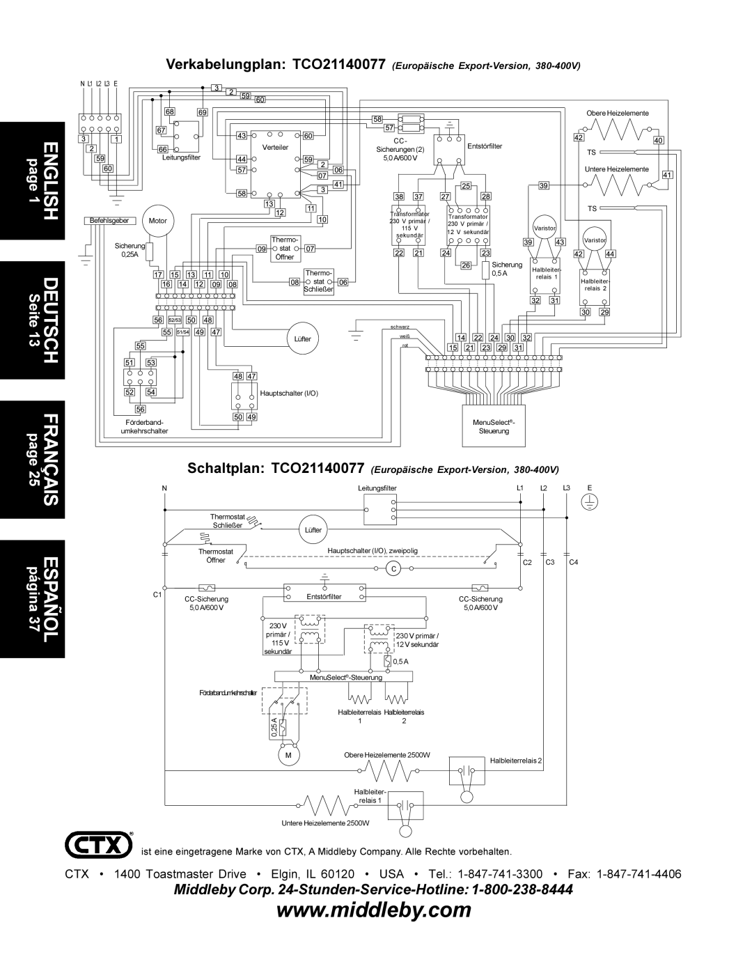 CTX TCO21140063, TCO21140077, TCO21140035, TCO21140066 manual Deutsch Seite 