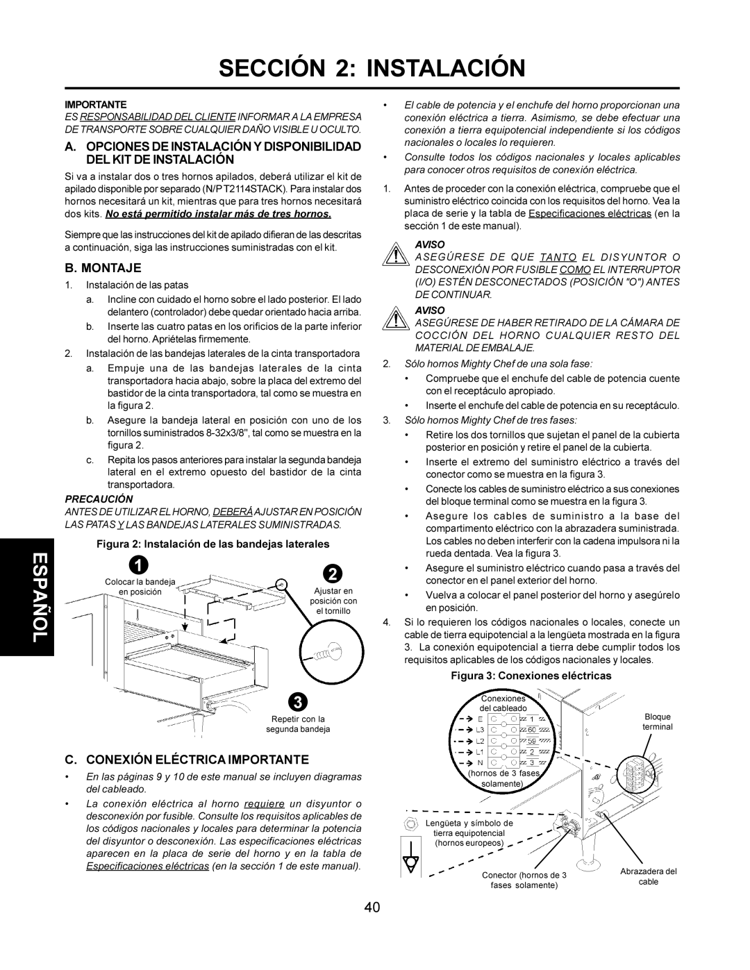 CTX TCO21140063, TCO21140077, TCO21140035, TCO21140066 manual Sección 2 Instalación, Importante 