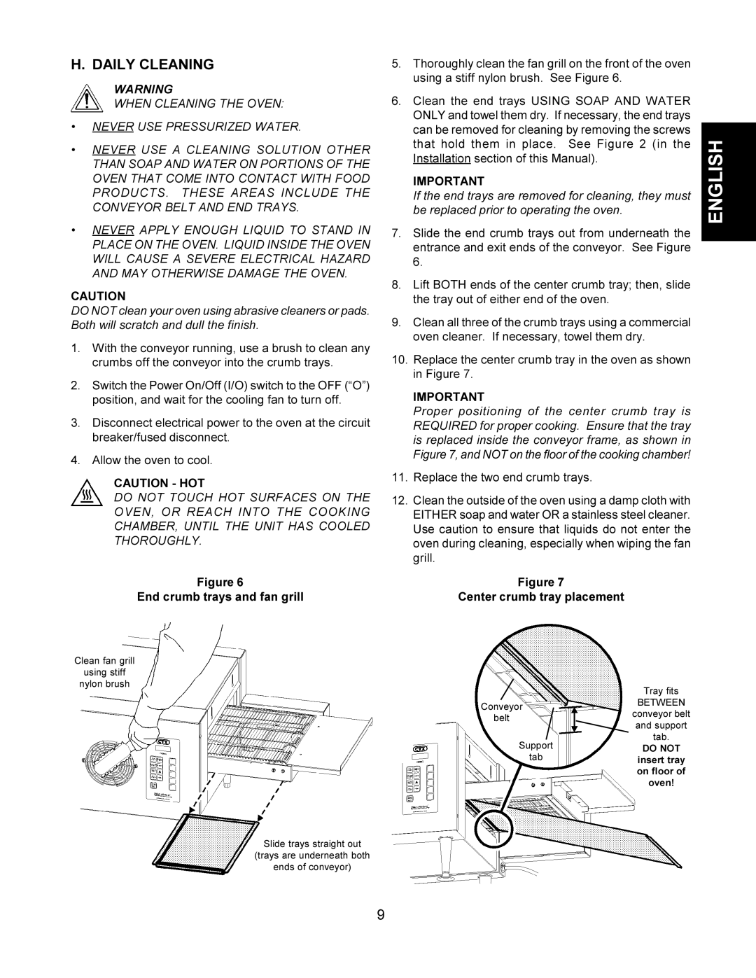 CTX TCO21140077 Daily Cleaning, End crumb trays and fan grill, That hold them in place. See, Center crumb tray placement 