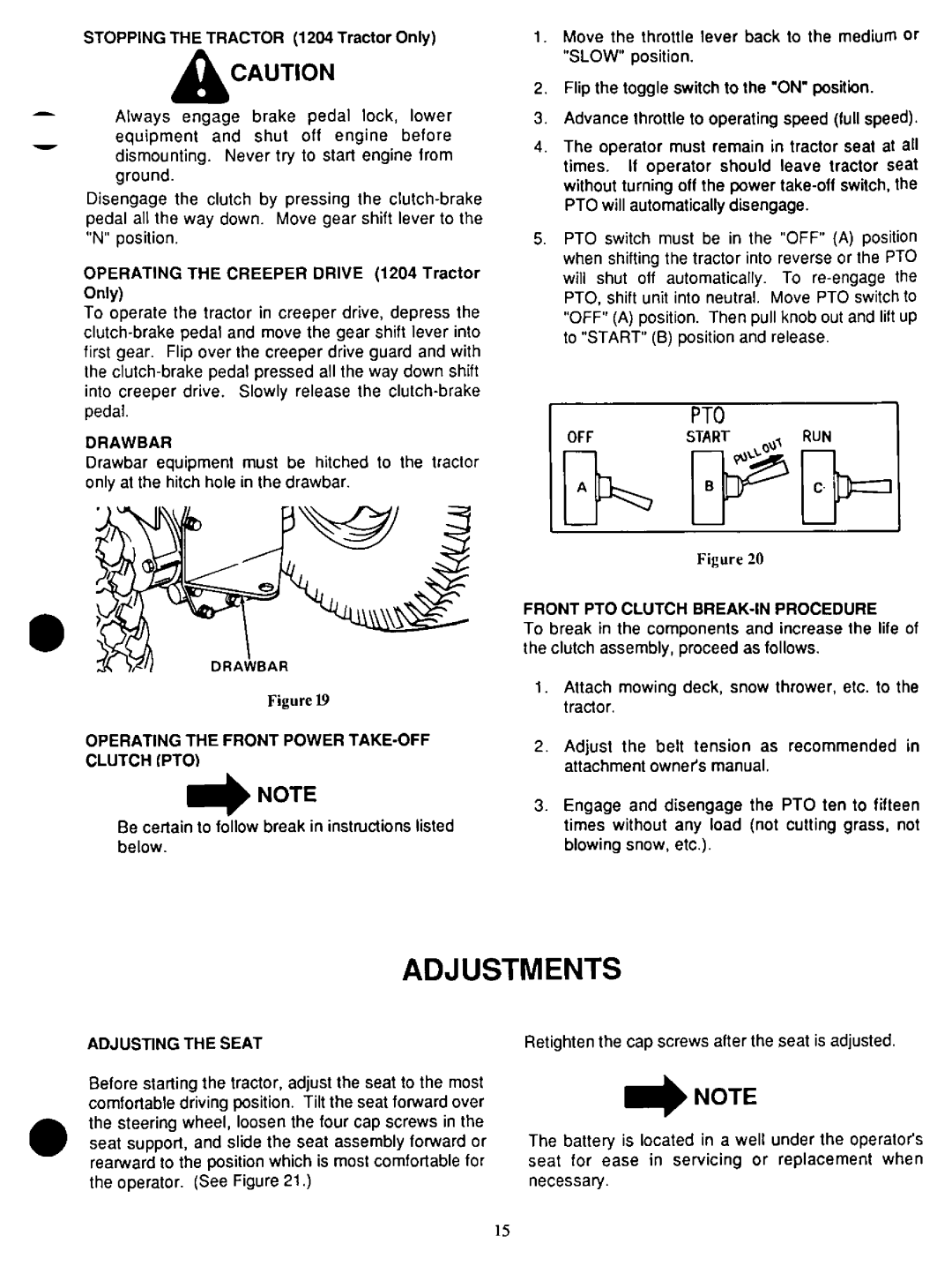 Cub Cadet 1204, 1211, 1210 manual 