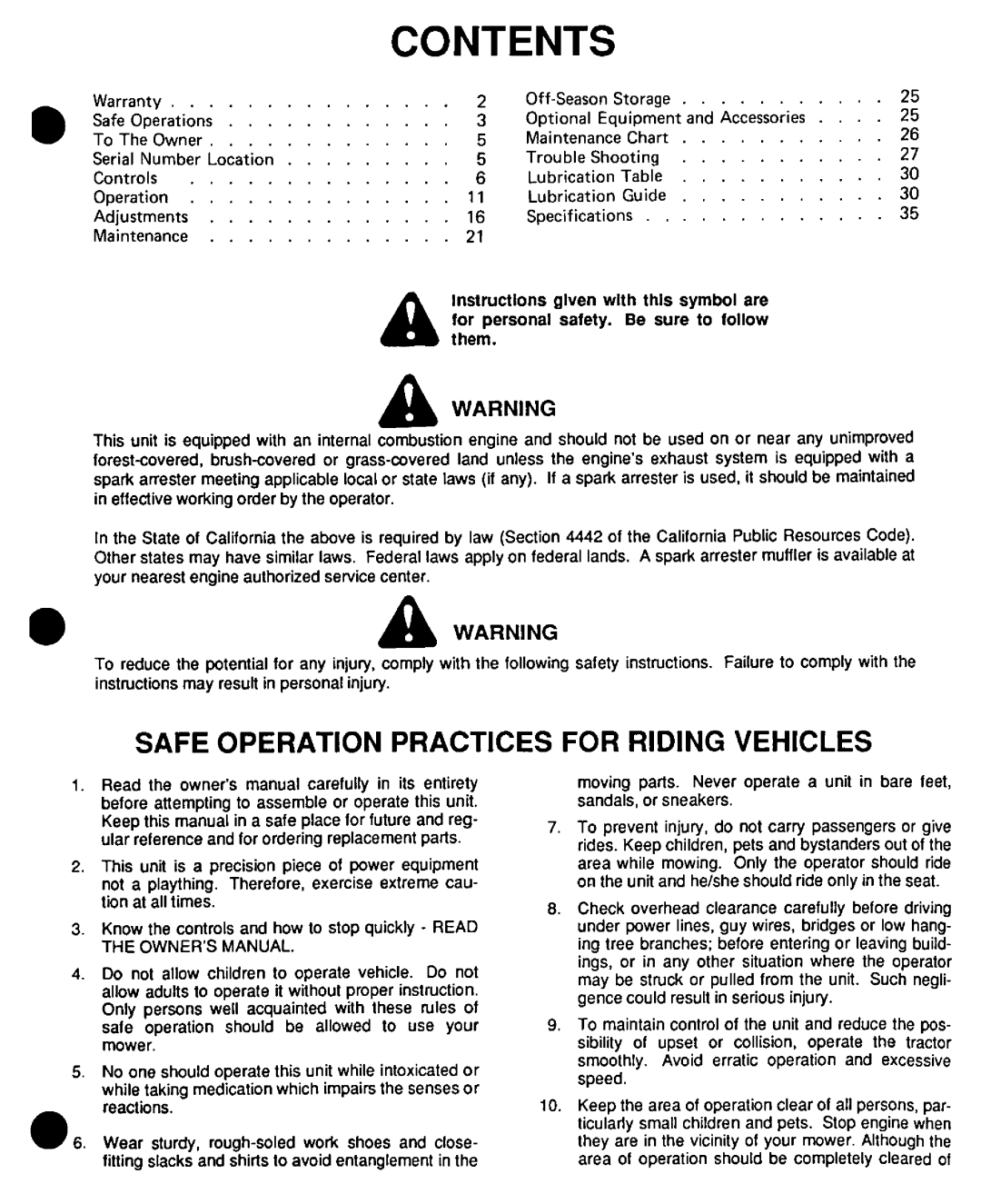 Cub Cadet 1204, 1211, 1210 manual 