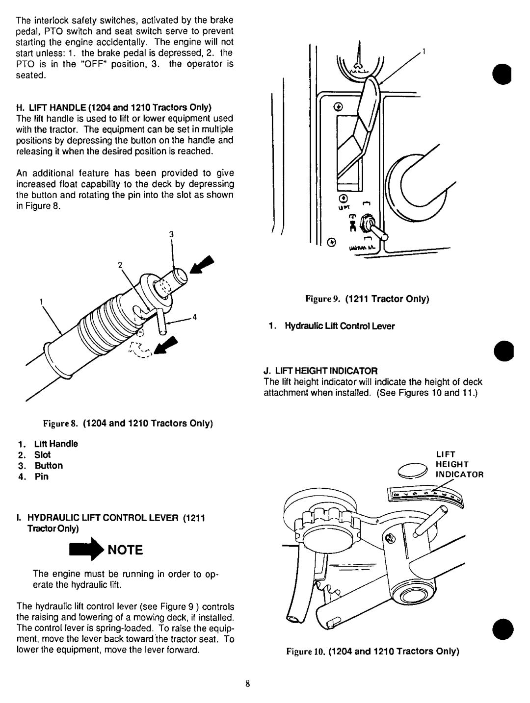 Cub Cadet 1210, 1204, 1211 manual 