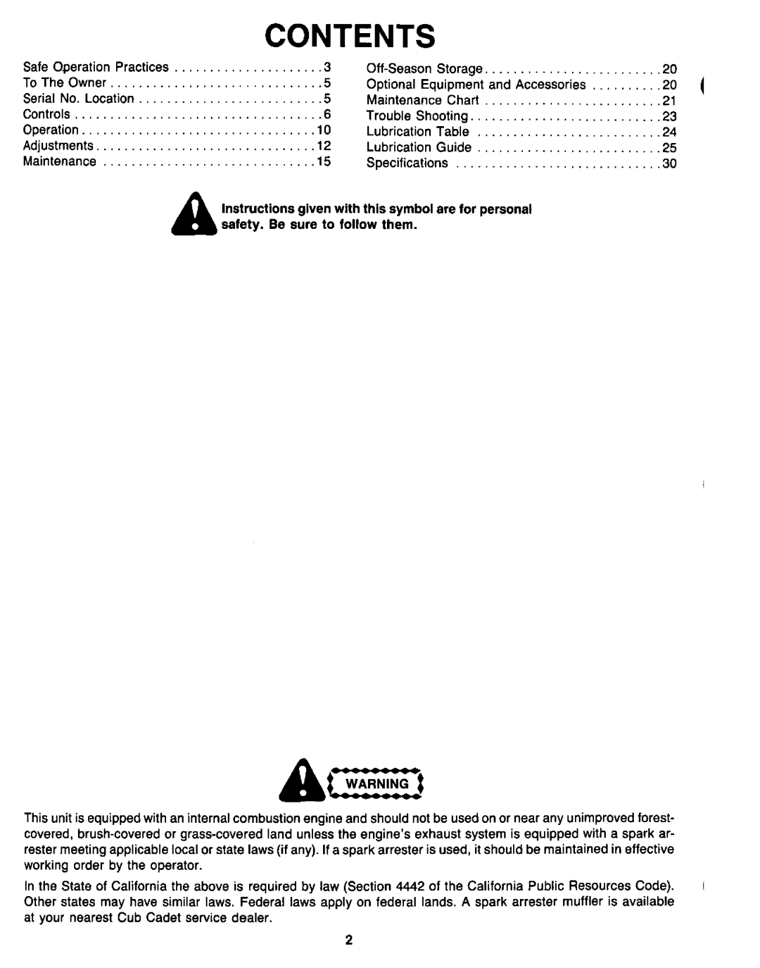 Cub Cadet 1811 (782), 1210 (680), 1810 (682) manual 