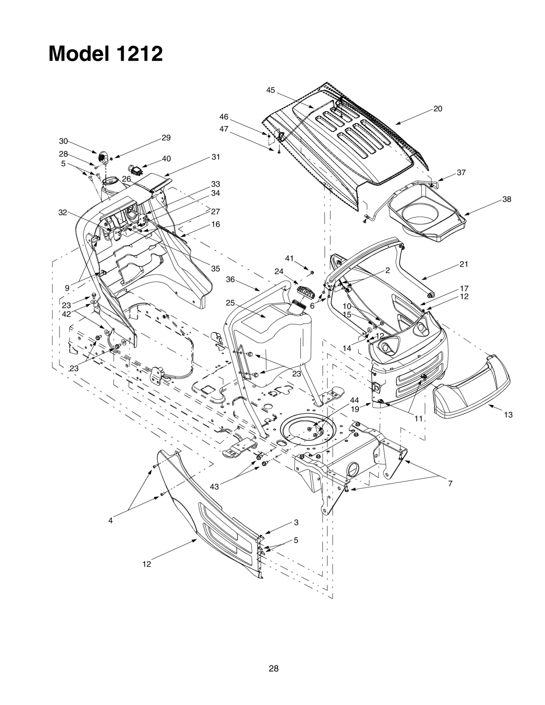 Cub Cadet 1212 manual Model 