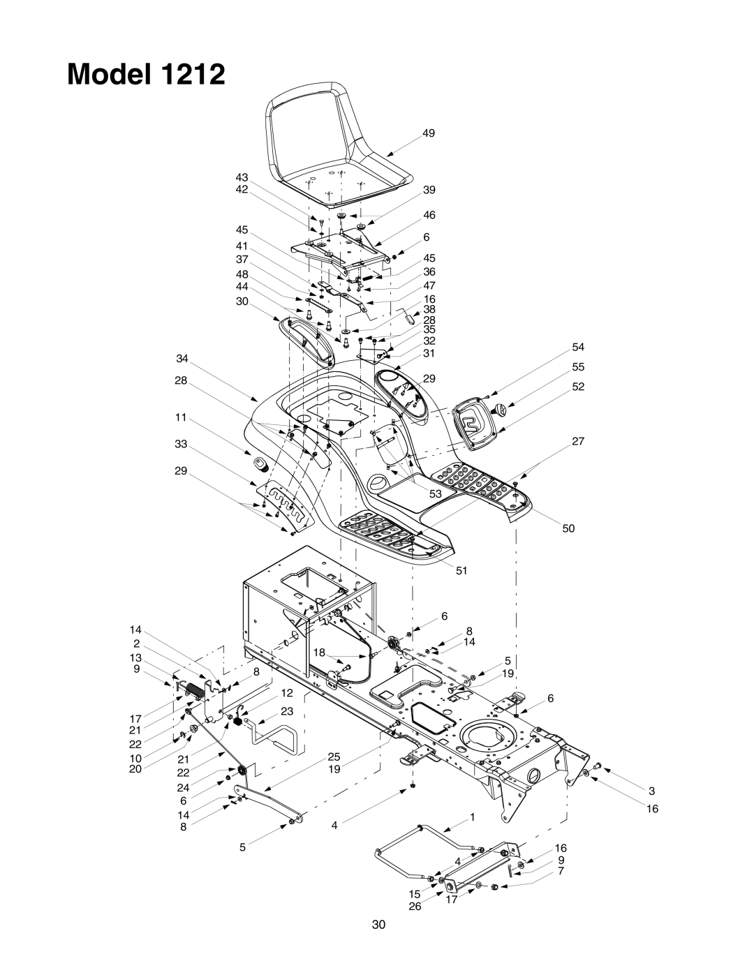 Cub Cadet 1212 manual Model 