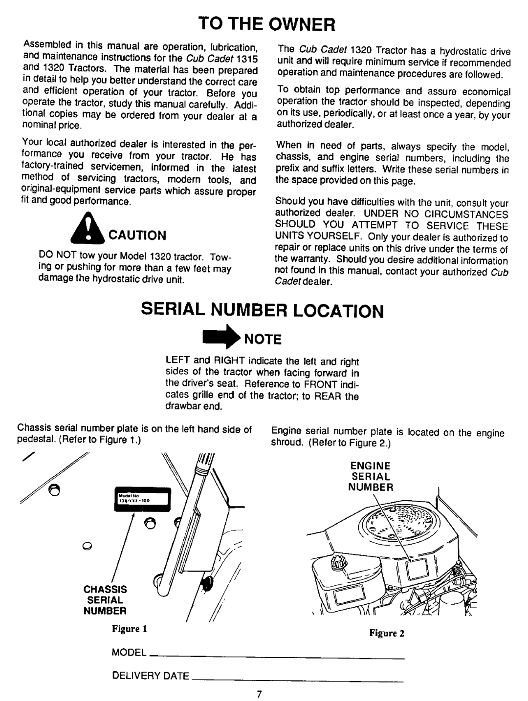 Cub Cadet 1320, 1315 manual 