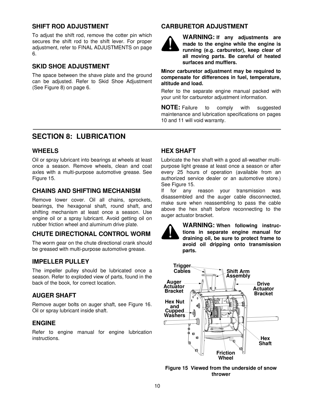 Cub Cadet 1333 SWE manual Lubrication 