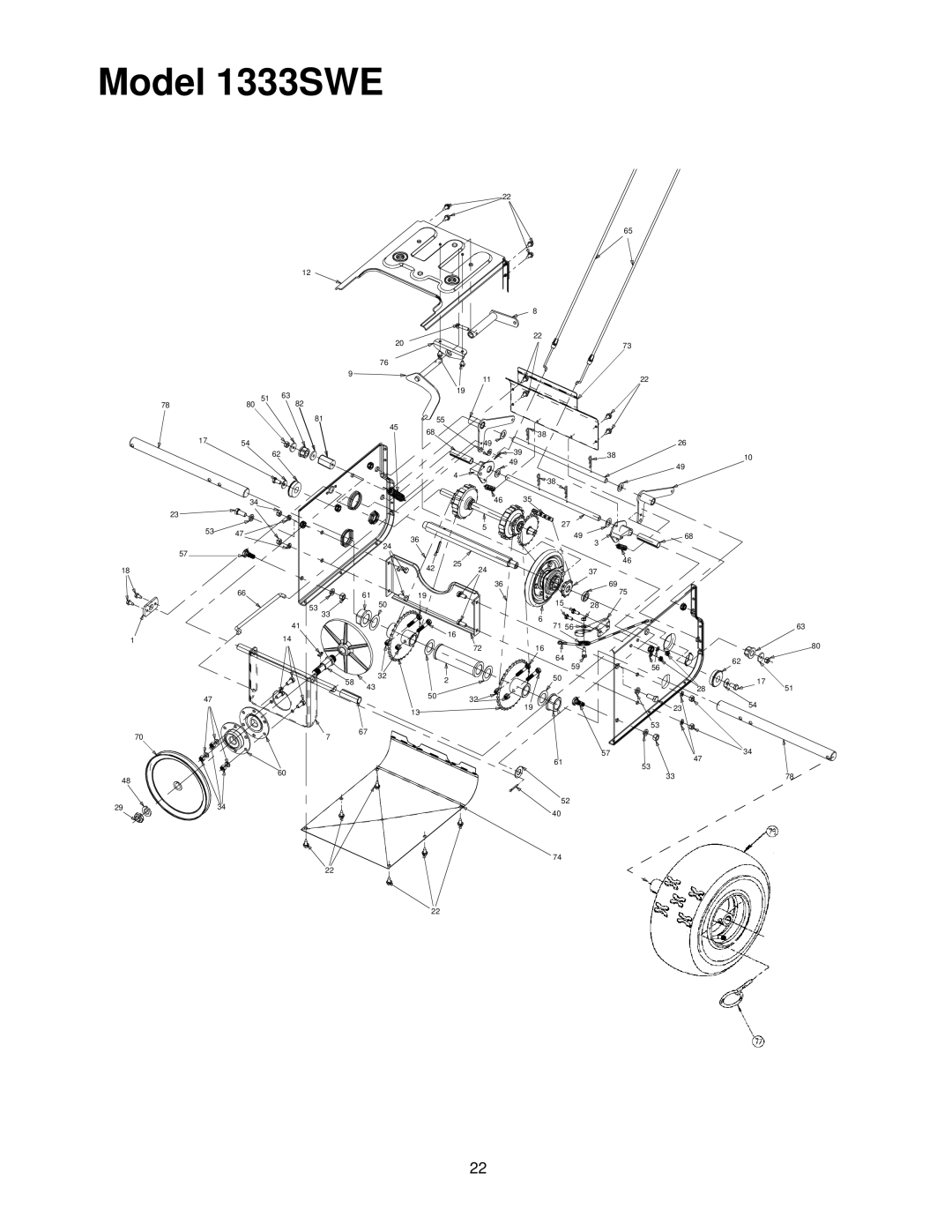 Cub Cadet 1333 SWE manual Model 1333SWE 