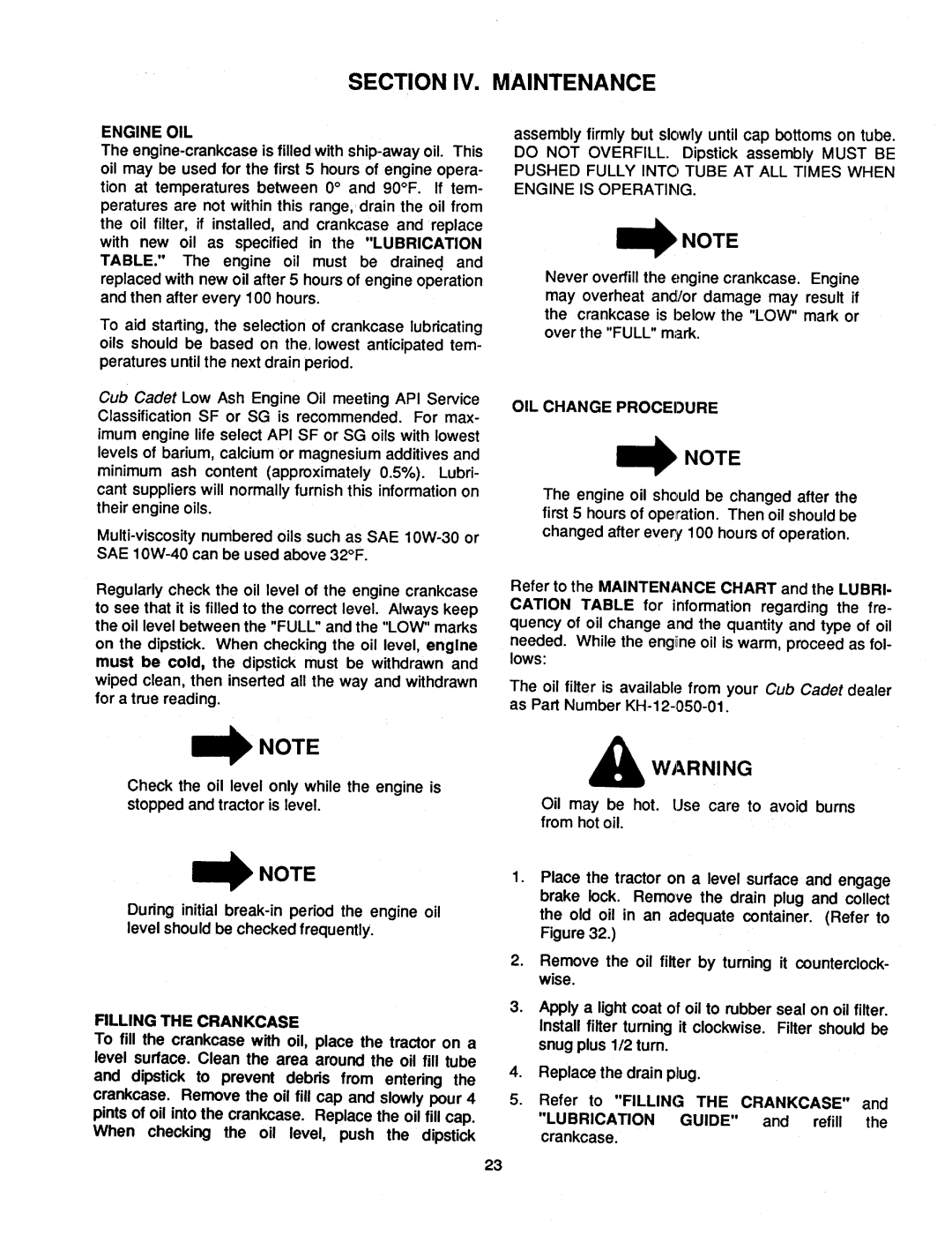 Cub Cadet 1340 manual 